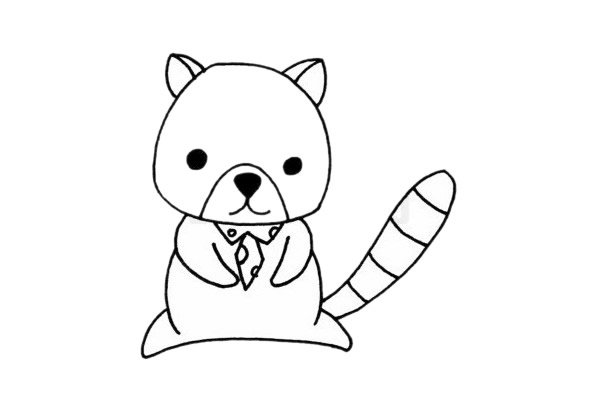 小熊猫简笔画图片