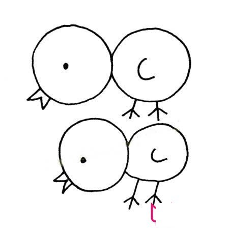 简单的动物简笔画大全，小鸡简笔画