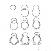企鹅简笔画的画法教程