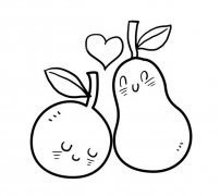 卡通梨子橘子简笔画图片大全