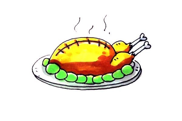 美味的火鸡简笔画
