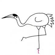 简单的动物简笔画大全,丹顶鹤简笔画