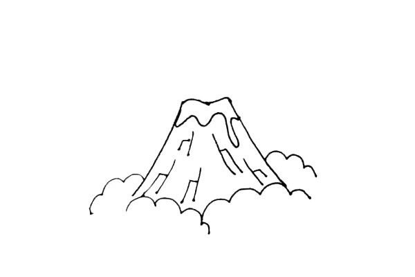 火山爆发简笔画