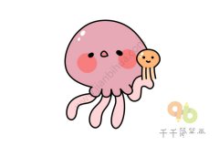 一步一步教画水母简笔画