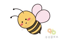 一分钟学呆萌的小蜜蜂简笔画