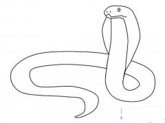 简单的线描眼镜蛇简笔画