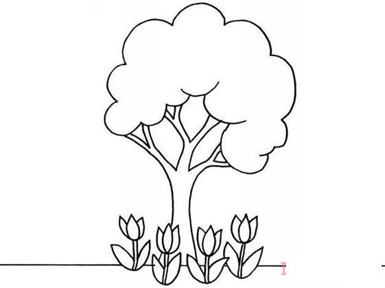 苹果树怎么画简洁 苹果树简笔画图片