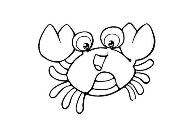 卡通螃蟹简笔画2