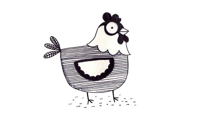 可爱小公鸡简笔画图片8