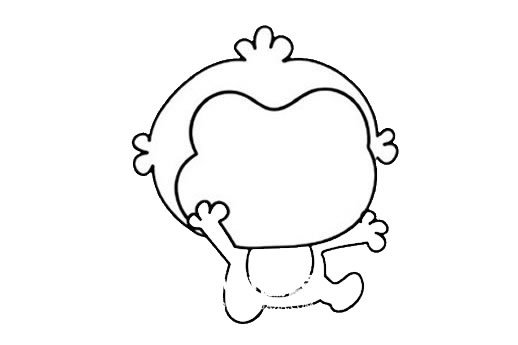 开心的猴子简笔画步骤图片