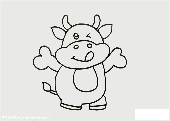 简单的牛怎么画
