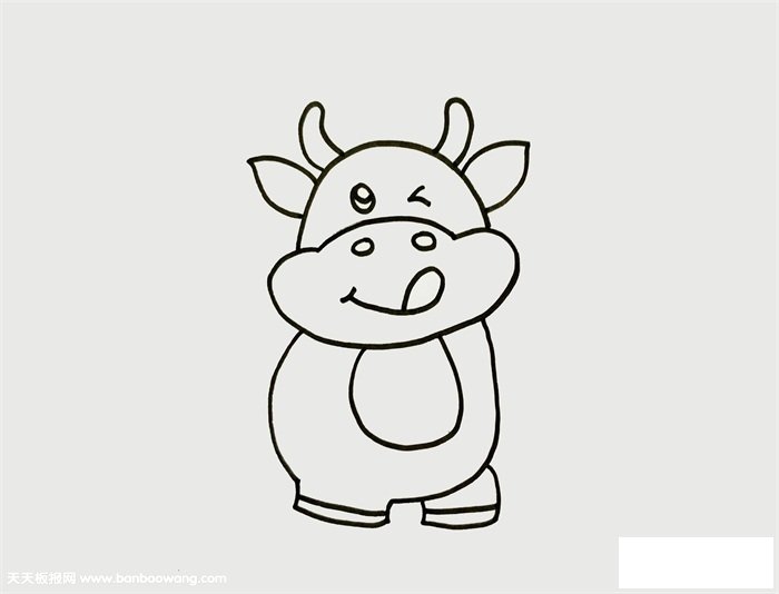 简单的牛怎么画