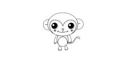 卡通猴子简笔画步骤图解及图片大全