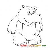 卡通简笔画（河马）1