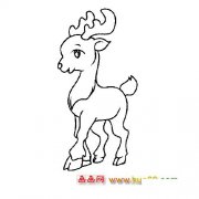 漂亮的小梅花鹿动物简笔画