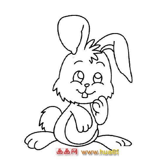 简笔画:偷笑的小兔子2