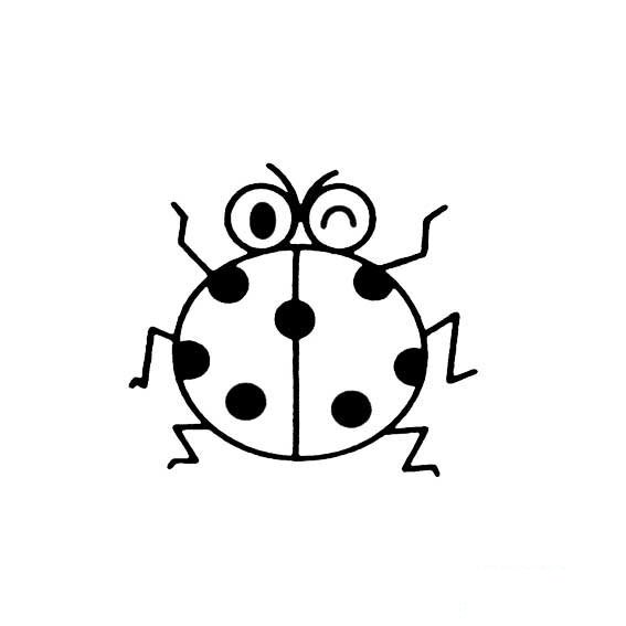少儿学画七星瓢虫昆虫类简笔画