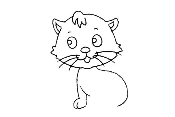 开心的小猫咪简笔画