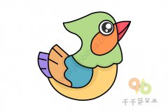 一只漂亮的鸳鸯简笔画图片