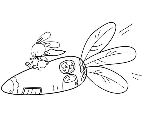 小白兔最喜欢的胡萝卜房子简笔画_胡萝卜房子的简单画法