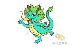 一只神兽简笔画步骤图