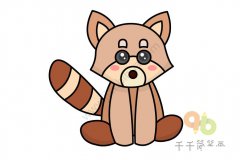 乖巧的小熊猫简笔画步骤图