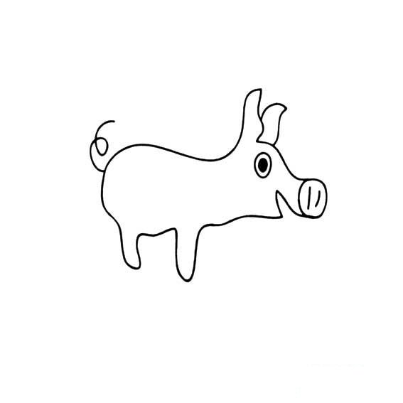 画一画可爱的小猪简笔画
