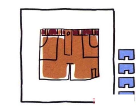 一步一步画短裤简笔画教程彩色简洁好看