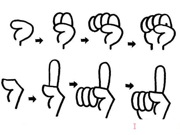 儿童手势简笔画教程一步一步画法