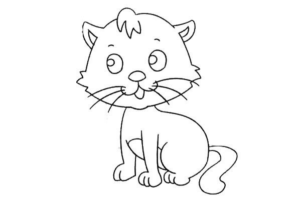 开心的小猫咪简笔画