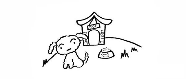 16.在小白的周围画一些草丛装饰一下。