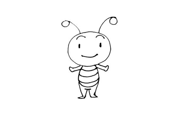 小蜜蜂简笔画步骤图