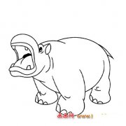 河马【动物简笔画】1