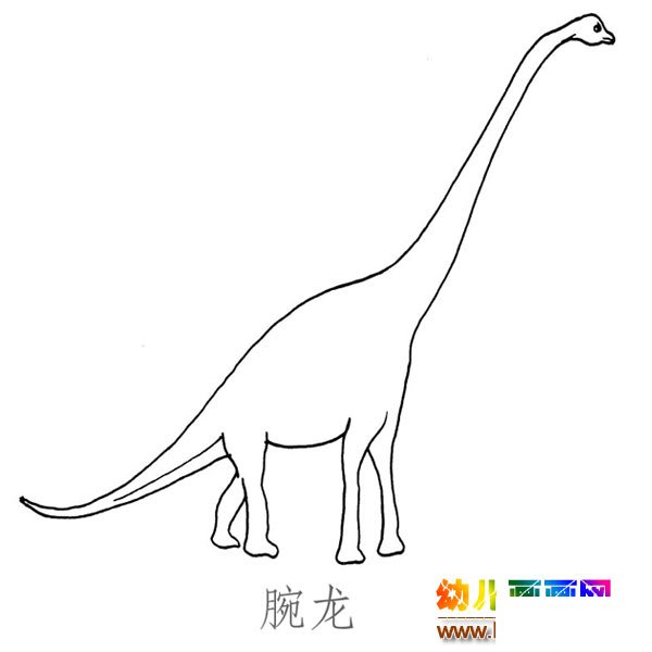儿童简笔画图片:高大的腕龙