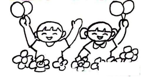 欢庆六一儿童节简笔画图片