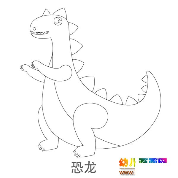 儿童简笔画图片:超胖的大恐龙
