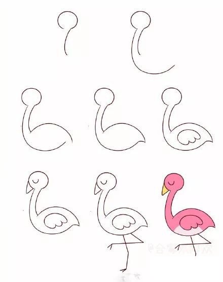 萌萌的小鸟简笔画