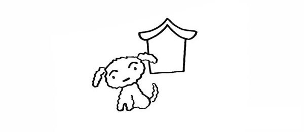 9.用直线画出房子的墙体。