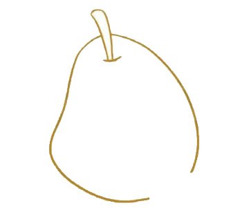 梨子简笔画图片步骤二
