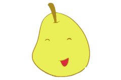 卡通梨子简笔画的画法步骤教程及图片大