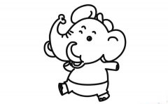 彩色大象简笔画画法_怎么画彩色大象的简笔画