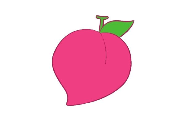 水蜜桃简笔画图片步骤四