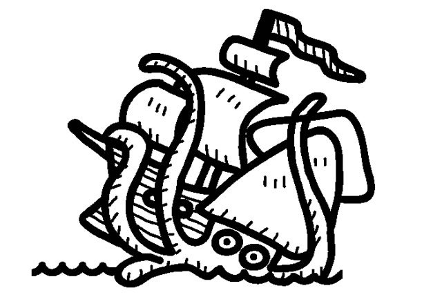 海盗船简笔画图片3