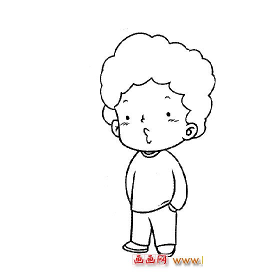人物简笔画：卖萌的小男孩