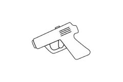 发令枪/手枪简笔画简单画法及图片大全