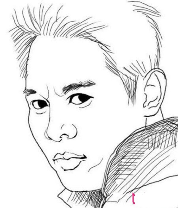 李连杰人物简笔画