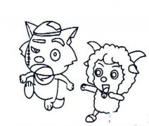 喜羊羊与灰太狼简笔画