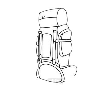 登山背包简笔画图片步骤四