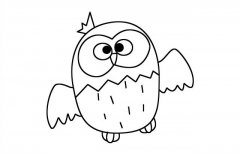 超简单的猫头鹰简笔画步骤图