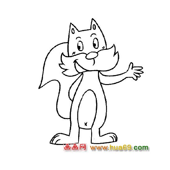 简笔画(高兴的小松鼠)4